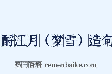酹江月（梦雪）造句是什么意思的图片